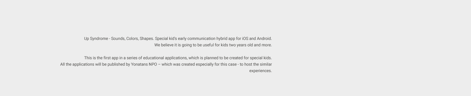 Up Syndrome — Special kids early communication app