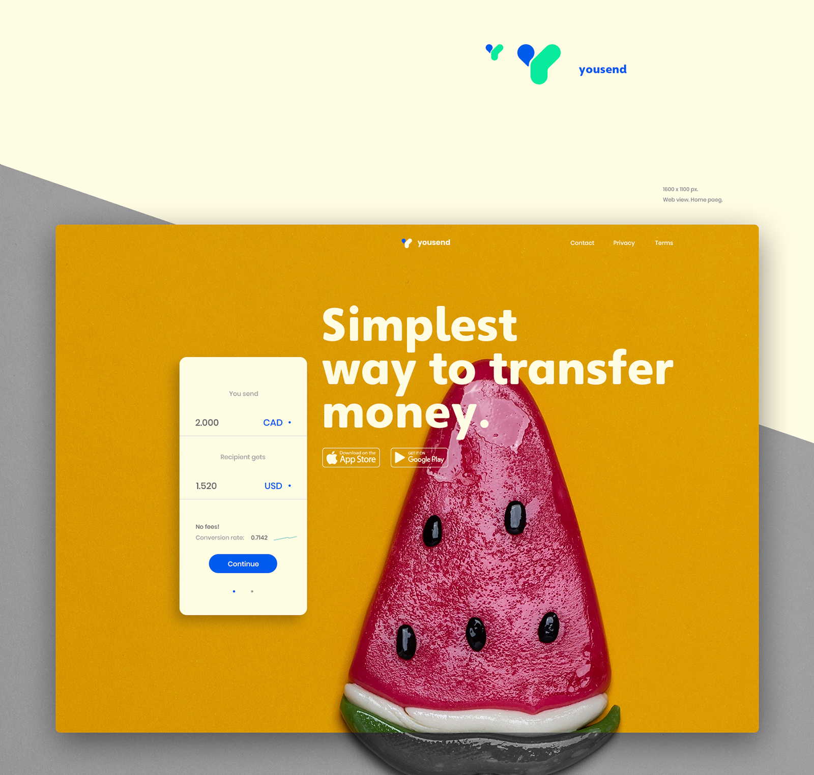 Yousend v1. First complete sketch